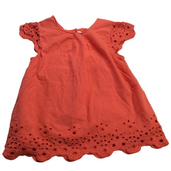 Orange Eyelet Blouse w/ Keyhole Back - Picture 1 of 2